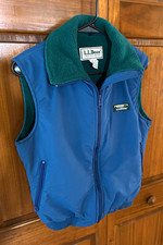L.L.BEAN POLARPLUS MENS small LINED OUTDOOR VEST WATER REPELLENT - FULL ZIPPER