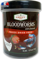 Blood Worms 0.5 Oz -100 Natural Freeze Dried Blood Worms - Aquarium High Protei