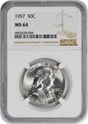 1957 Franklin Silver Half Dollar MS64 NGC