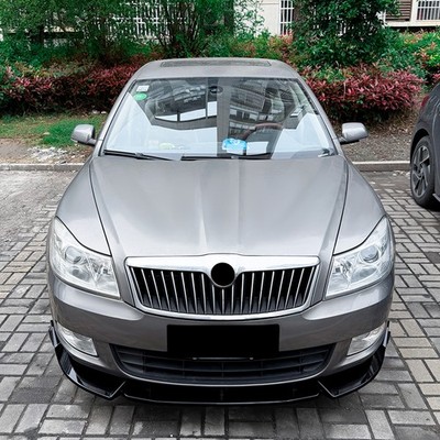 Gloss Black Front Bumper Lower Spoiler Lip For Skoda Octavia MK2.5