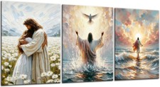 3 Pack Diamond Art Kits for Adults Beginner-Jesus 5D Diamond Painting Kits for A