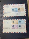 Haiti 1963 2 FDC covers to USA Sheet stamps Hammarskjold Alphabetisation stamps