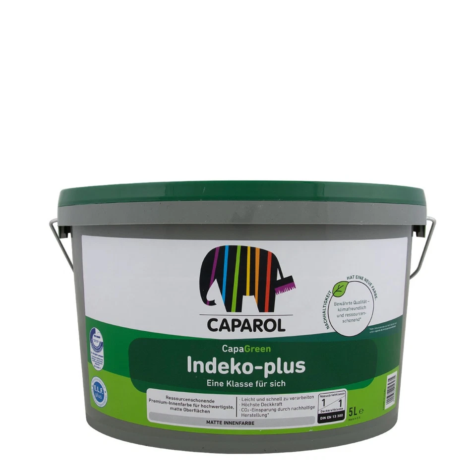 Caparol Indeko Plus 5L weiss, hochdeckende Wandfarbe, premium Innenfarbe - Bild 1 von 1