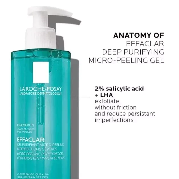La Roche-Posay Effaclar Micro Peeling Purifying Gel 400ml 2%Salicylic Acid+LHN - Image 2 of 4