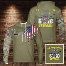 Custom Name US Army 82nd Airborne Veteran 3D Hoodie