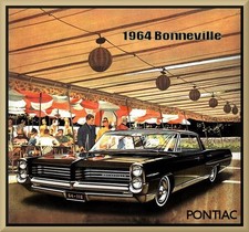 1964 Pontiac Bonneville Hardtop Black Toolbox - Refrigerator Magnet 42 Mil