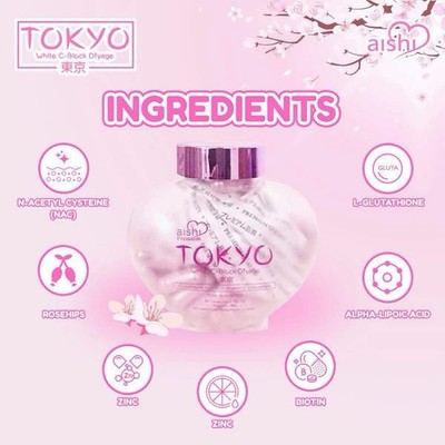 Aishi Premium Tokyo White C-Block Dyfage Glutathione, 60 Capsules