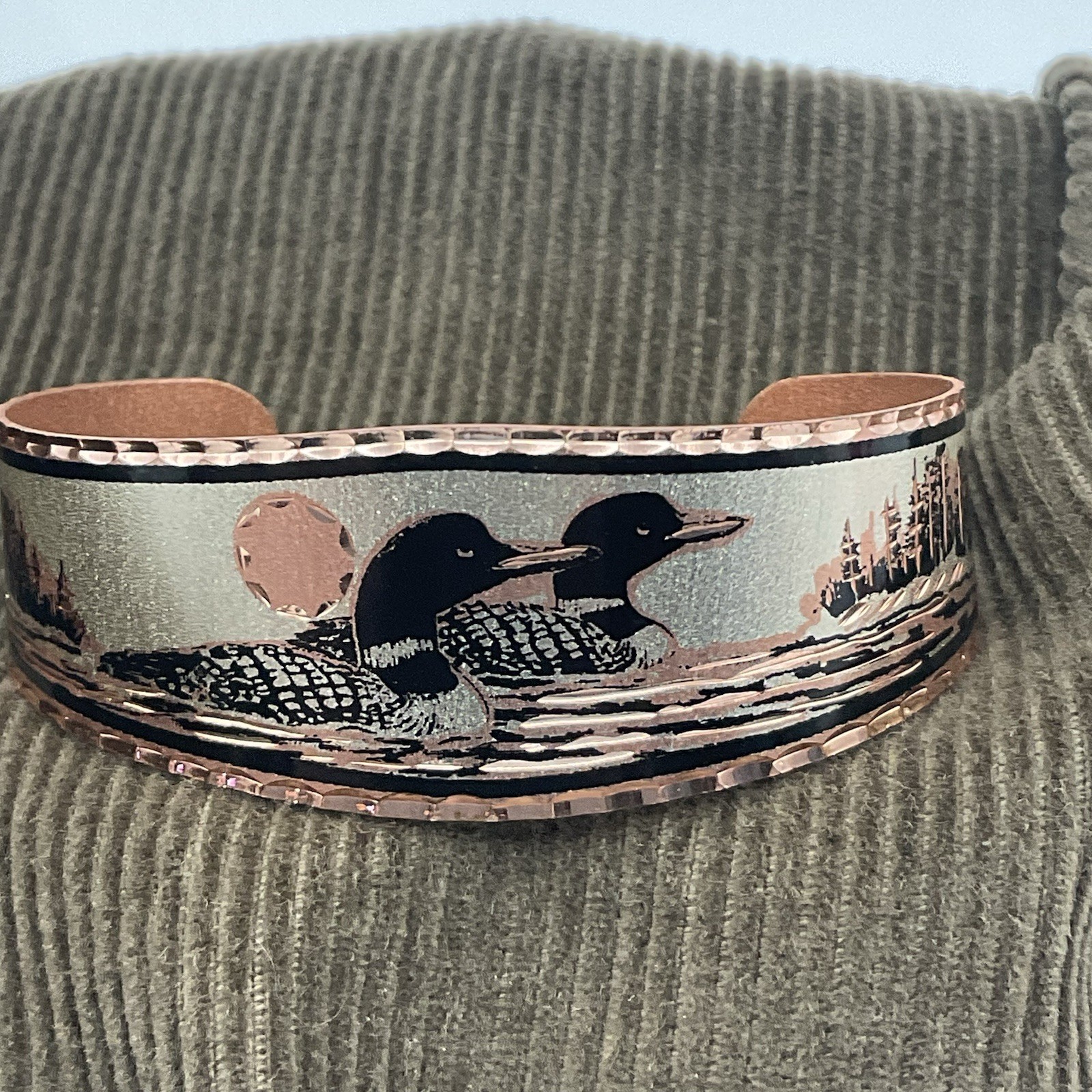 Copper Reflections Handmade Copper Loon Cuff Brac… - image 1