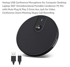 Veetop USB Conference Microphone for Computer Desktop Laptop 360 ...