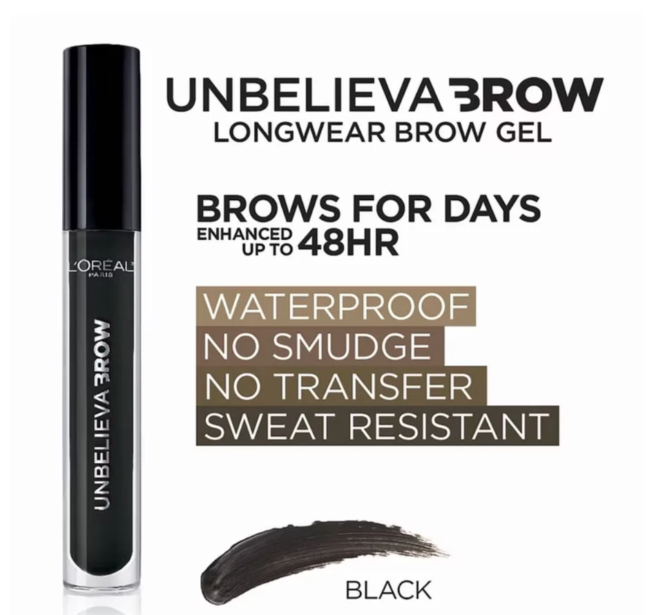 L'Oreal Paris Unbelieva-Brow Longwear Waterproof Brow Gel, Black - Image 2 of 4