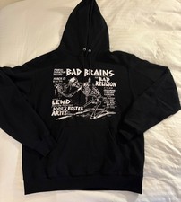 BAD BRAINS Band Collection Uniex Black Pullover Hoodie Champion Pocket Sz Medium