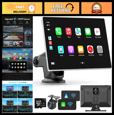 9'' Wireless CarPlay Display with 4K Dash Cam - Smart Car Screen Upgrade