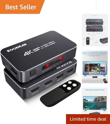 Koopman 4-Port 4K HDMI Switch with Remote - Effortless Entertainment Switching