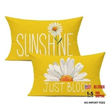 Yellow 12x20 Lumbar Throw Pillow Covers Set of 2 20" x 12" Pack of 2 Yellow2