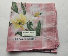 Hanae Mori Floral Cotton Handkerchief Neckerchief Bandana Scarf Pocket Square