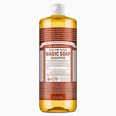 Dr. Bronner's Magic Soap 18-in-1 Concentrated Body Wash, Eucalyptus, 32 fl oz