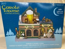 Carole Towne Harvey's Hoppy Stein Animatronic Lighted Musical Village -No Cord
