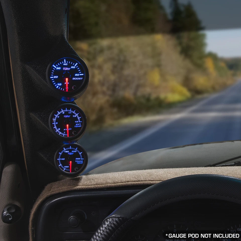 Black 7 Color Diesel Gauge Set - 60 Boost, 1500 Pyrometer EGT, Trans Temp Gauges - Image 2 of 4