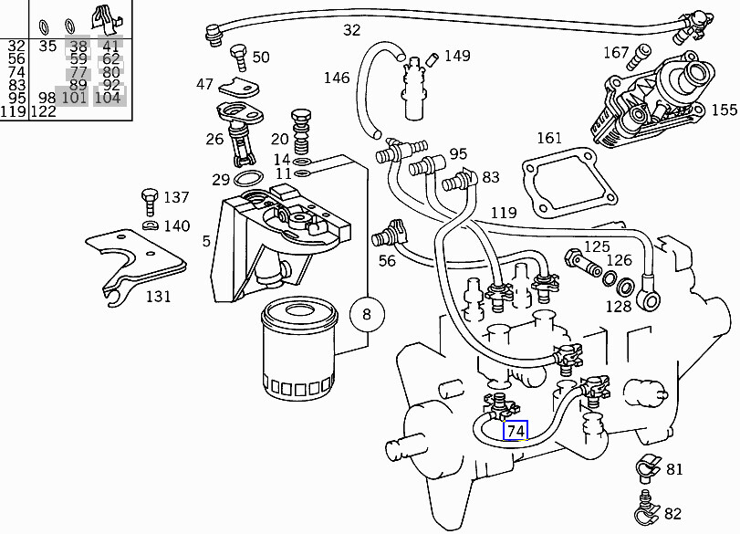 Mercedes OM605 OM606 Engine Diesel Fuel Hose Pipe Line A6050700832 New