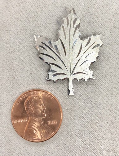 Vintage Etched Maple Leaf Nature Detailed Brooch Pin Sterling Silver 2.54g - Picture 6 of 10