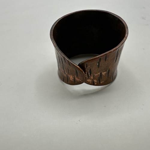 LAPIS AND COPPER RING BOHO UNISEX  HANDMADE ADJUSTABLE BLUE STONE - Picture 2 of 8