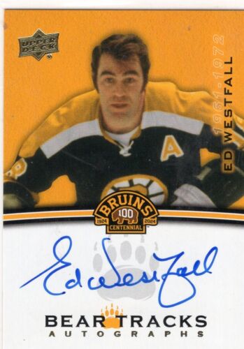 2023-24 Boston Bruins Centennial Bear Tracks Autographs Ed Westfall