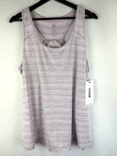 NEW RBX Women's Pink Striped Relaxed Racerback Fitness Tank Top X-Large XL