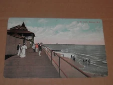 BELMAR NJ - 1907 POSTCARD - IN THE SURF - BOARDWALK