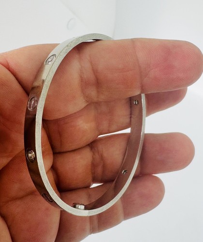 Cartier 4 Diamond Love Bracelet Size 18 - Picture 5 of 8