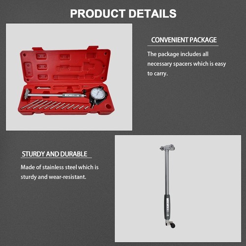 Engine Cylinder 2 in- 6 in Dial Bore Gauge Gage Indicator 0.01mm Resolution - Picture 3 of 9