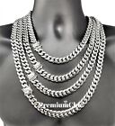 Stainless Steel Necklace or Bracelet Jewelry Mens Miami Cuban Link Chain Solid