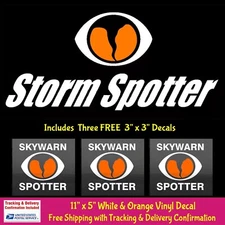 SkyWarn Spotter 11" White Vinyl Decal Storm Chaser Sky Warn Car Truck Windows