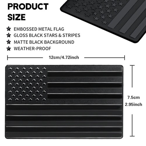 2PCS Metal USA Black Flag Sticker American Car Truck Decal Emblem Motorhome RV - Bild 3 von 5