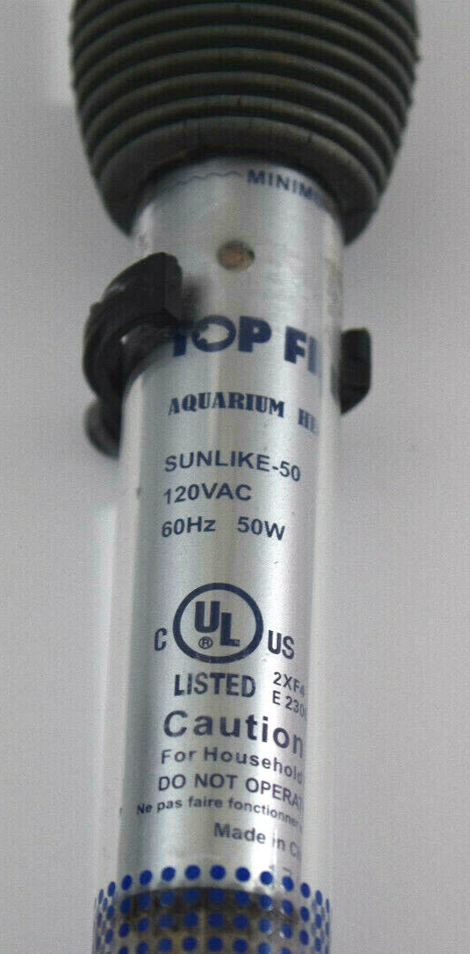 Top Fin Aquarium Heater SUNLIKE50, 50 Watt / 8" (20.3cm), Excellent