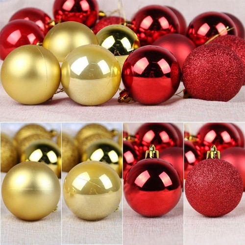 Christmas Hang Balls Xmas Tree Ornaments Hanging Ball Shatterproof 24 Pack New - Bild 191 von 343