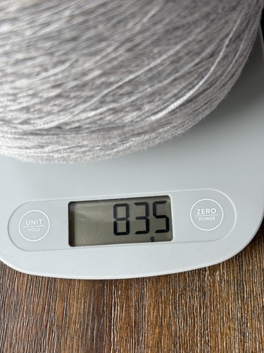 790g ZD 50% Mercerized Wool (70s) 50% Cotton 2/48nm Yarn Cone Gray #032 - Picture 7 of 11