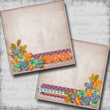 Floral Boo NPM - Halloween - 2 Premade Scrapbook Pages - EZ Layout 5623
