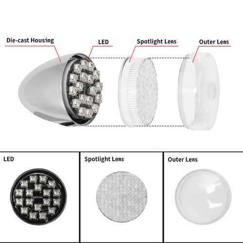Front Amber Turn Signal Lights Fit For Harley XL48 XL1200X 2016-2022 18 Chrome - Picture 4 of 13
