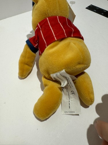 Disney Store Baseball Winnie the Pooh Bear Mini Bean Bag Plush Stuffed Toy 8in - Picture 7 of 7
