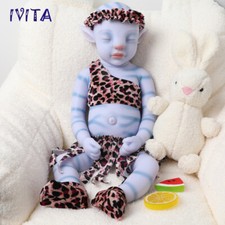 12-20"Avatar Boy and Girl Blue and Pink Skin Full Silicone Floppy Sleeping Doll