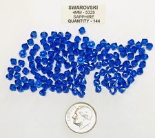 Swarovski  Bicone Beads 5328 - 4mm - SAPPHIRE - 144 Pieces - Blue