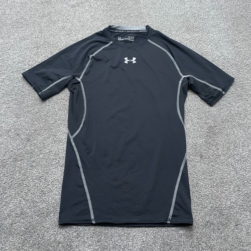 Under Armour Shirt Adult Medium Black Heatgear Compression Gym Short Sleeve Mens