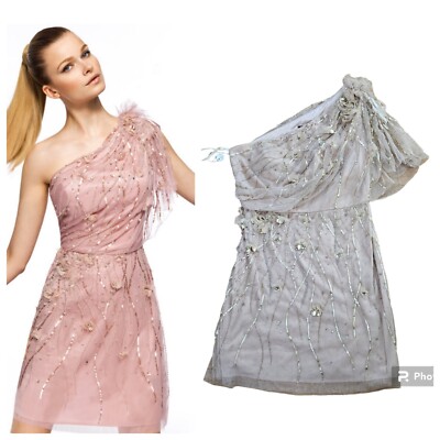 Pronovias Cocktail Mini Dress Size 14 Gold Tulle and Sequin Dress | eBay
