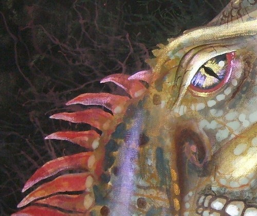 original art paintings modern contemporary artist canvas animals iguana reptile - Picture 4 of 24