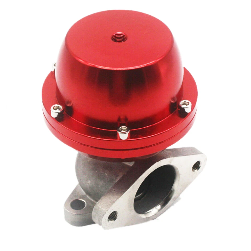 (Rojo) Colector de escape turbo externo atornillable universal para automóvil 38 mm Wastegate nuevo Foto 2 de 4