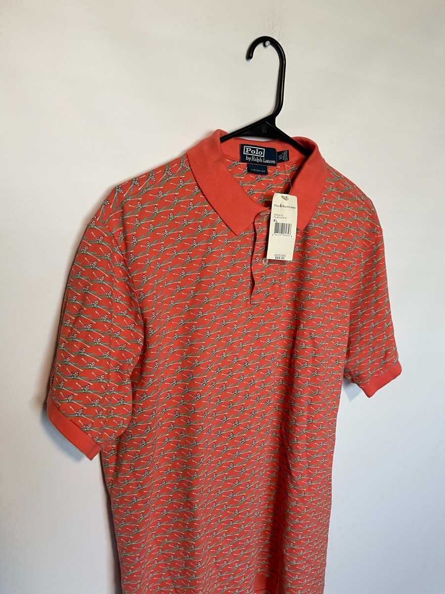 Vintage Ralph Lauren Polo Shirt Mens XL Orange Kayak Rowing All 