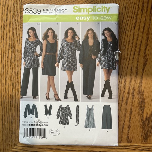 Simplicity 3539 Country Chic Capsule Wardrobe Dress, Vest, Jacket, Pants Sz 8-16