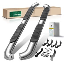 4 Chrome Ss 304 Steel Oval Bent End Side Step Bars For Ford Ranger 2019-2023