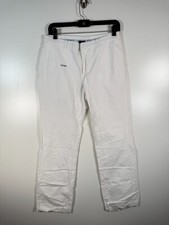 Vtg Ralph Lauren Sport Womens Straight Flat Front Chino Casual Pants White Sz 8