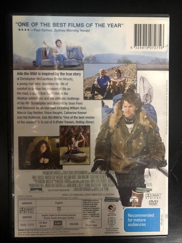 INTO THE WILD DVD 2007 Emile Hirsch vince vaughn biography adventure Region 4 - Picture 2 of 3